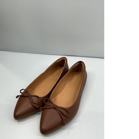 Quince Shoes - Italian Leather Pointed Bow Flat